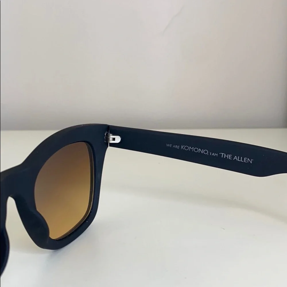 Komono New Allen Black Rubber Sunglasses NEW